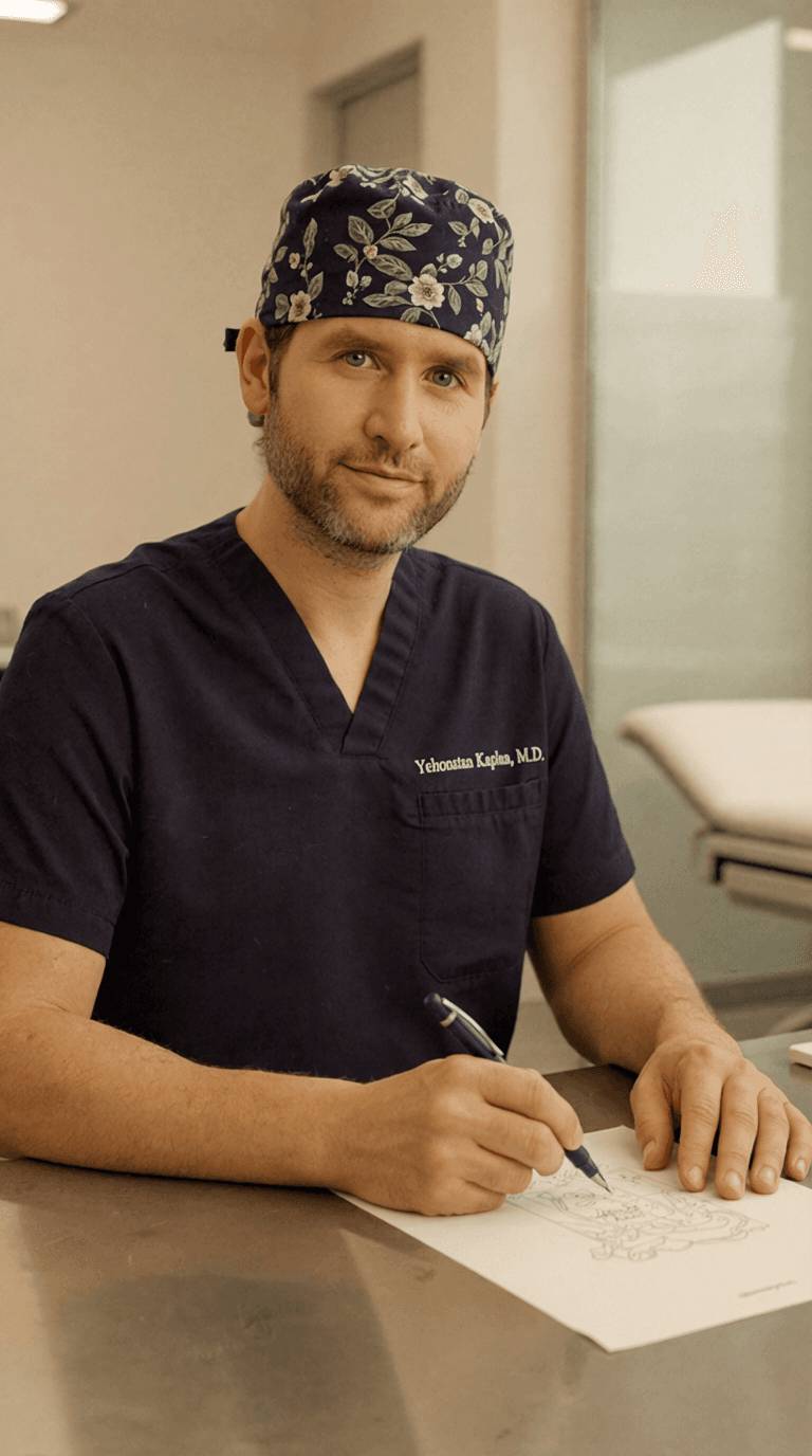Dr. Kaplan preparing treatment notes
